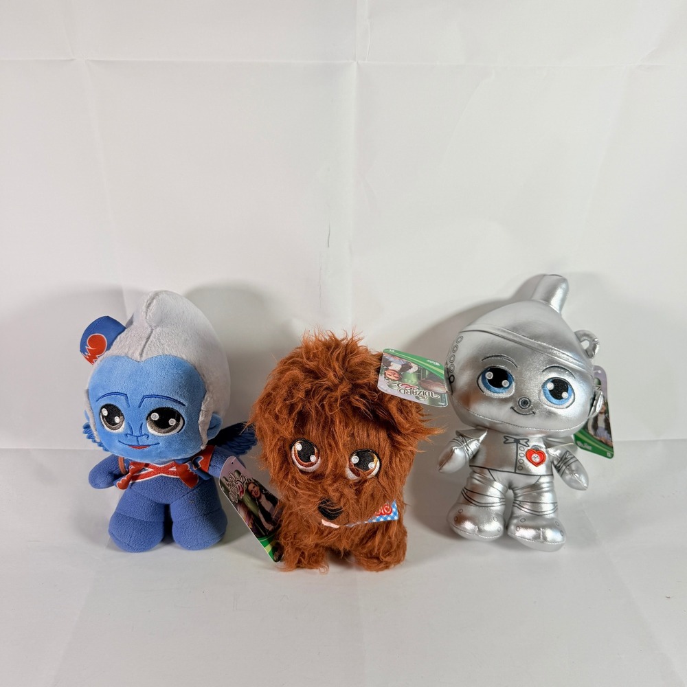 Jazwares Wizard of Oz Tin Man Toto Winged Monkey Plush Lot of 3 NWT 8"